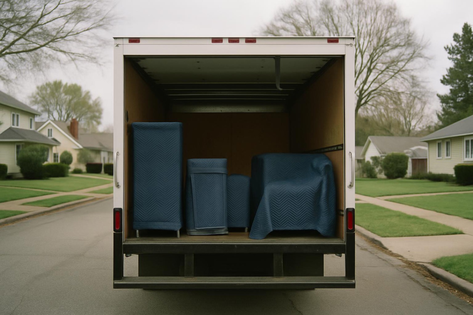 Mover Burnaby - moving truck and wrapped furniture in Burnaby
